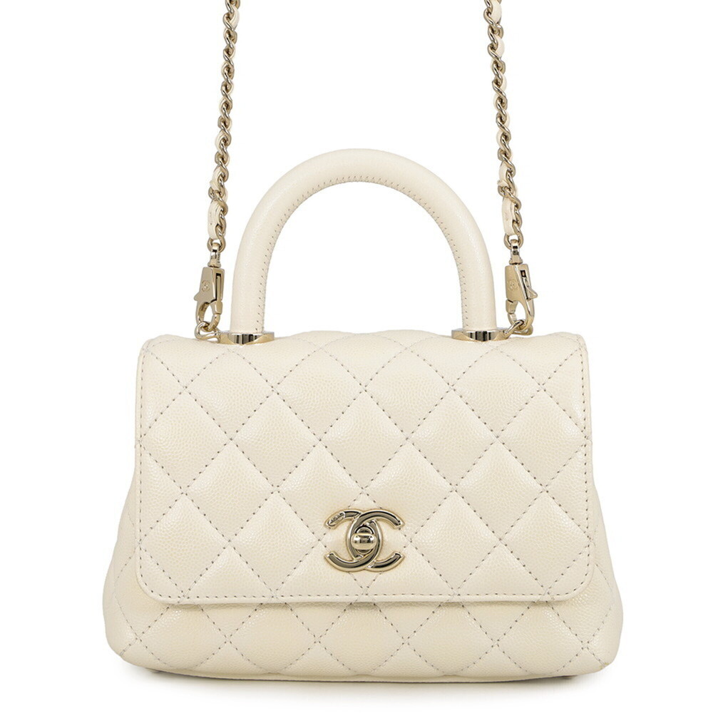 Chanel handbag, Coco Mark, Matelassé, Handle, XXS, caviar leather, AS2215, CH...